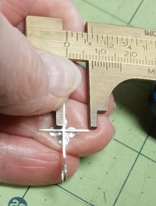 Judy Larson's Small Embellished Classic Cross - , Metalwork, Dapping, Dapping Jewelry, Tumbling, Tumble, Tumbling Jewelry, Butane Torch, Soldering, Solder, customize cross length